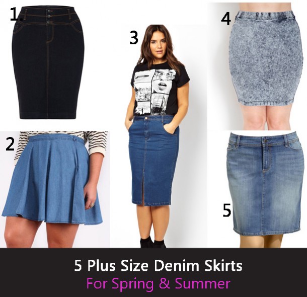 plus size denim skirts