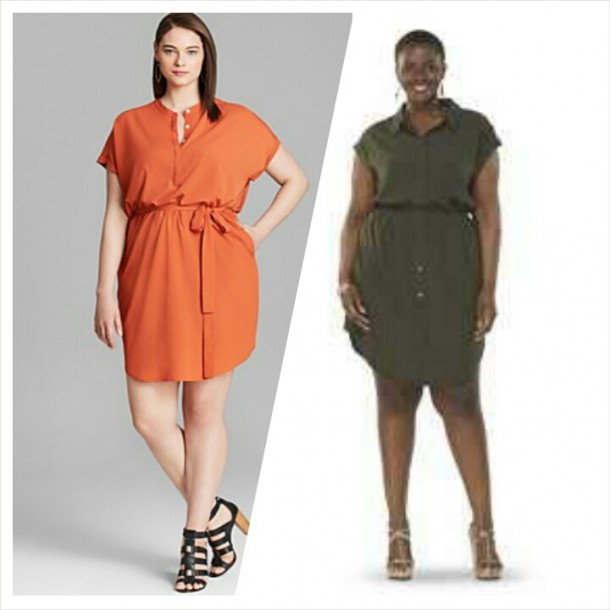 SHORT SLEEVES_PLUS SIZE SHIRT DRESES