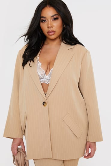plus size Stripe Blazer