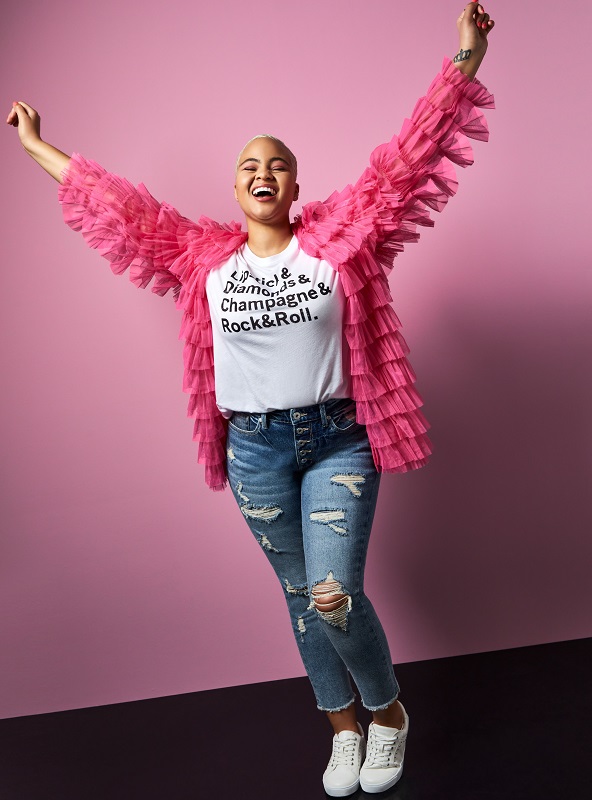 pink ruffled tier kimono